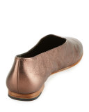Maxwell Metallic Leather Flat, Bronze