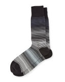 Fine Gradient-Striped Socks