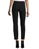 Jillian Slim Wool Pants, Black