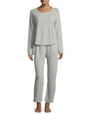 Long-Sleeve Lounge Top, Light Gray
