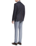 Trofeo Plaid Two-Button Jacket, Blue/Brown