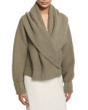 Loretta Shawl-Collar Cardigan, Dark Pear
