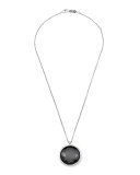 Stella Pendant Necklace in Hematite & Diamonds 16-18"