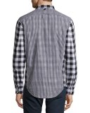 Halsey Buffalo-Check Shirt, Black/White