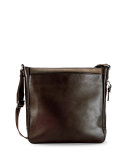 North/South Leather Messenger Bag