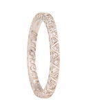 Manawa 18K White Gold Band with Champagne Diamonds, Size 10