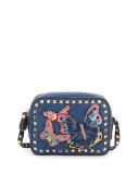 Rockstud Denim Butterfly Camera Bag