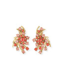 Persimmon Crystal Button Earrings