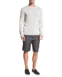 Relaxed-Fit Linen Shorts, Gray