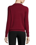 Jeweled Cashmere Crewneck Sweater