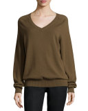 Cashmere Raglan V-Neck Sweater