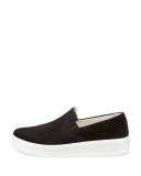 Suede 25mm Skate Sneaker, Black/Bianco
