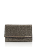 Guilia Fully Beaded Clutch Bag, Silver/Anthracite