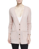 Cashmere V-Neck Donegal Cardigan, Ginger