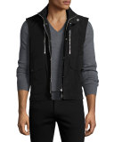 Moto Front-Zip Vest, Black