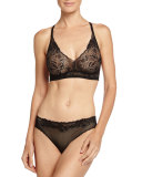 Lulu Racerback Soft Lace Bra, Black