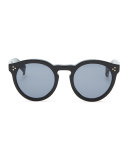 Leonard II Round Sunglasses, Black