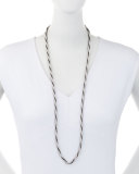 Monnalisa 18K White Gold Necklace with Black & White Diamonds, 61.11 tdcw