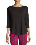 Talco 3/4-Sleeve Top, Black 