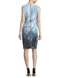 Gwenyth Sleeveless Sheath Dress, Atlantis