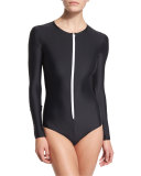 UPF 50 Long-Sleeve Zip Swimsuit