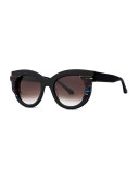 Slutty Vintage Gradient Square Sunglasses, Black