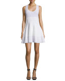 Sleeveless Fit-and-Flare Dress, Violet 