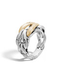 18K Gold & Sterling Silver Bamboo Link Ring