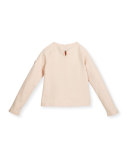 Girocollo Raglan Fleece-Front Sweatshirt, Pastel Pink, Size 8-14