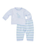 Crewneck Sweater w/ Striped Pants, Size 3-12 Months