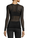 Dusk Mesh Sport Top, Black