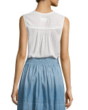 The Camila Sleeveless Henley Top, Dirty White Dashwood Veil