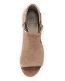 Iris Cutout Open-Toe Bootie, Dusk