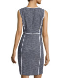 Mariana Sleeveless Tweed Sheath Dress 