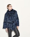 Fox Fur Poncho, Blue