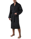 100% CASHMERE ROBE, NAVY