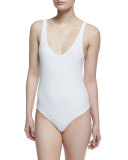 V-Neck Tank Bodysuit, White