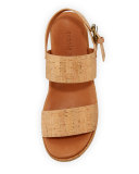 Talia Cork Flatform City Sandal, Neutral