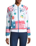 MB Court Central Jacket, White Pattern
