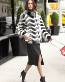 Chevron Fur Jacket