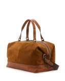 Chris Suede Overnight Duffel Bag, Sand