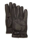 Cashmere-Lined Napa Glove w/Belted Snap