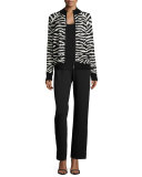 Zebra-Print Zip-Front Jacket 