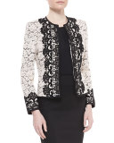 Two-Tone Lace Jacket, Black/Pink 