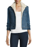 Leo Denim Jacket w/Faux-Shearling Lining, Hyperion