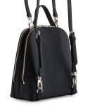 Oceane Saffiano Double-Zip Backpack, Black