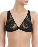 Madame Butterfly Underwire Triangle Bra, Black