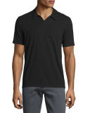 Johnny-Collar Short-Sleeve Polo Shirt
