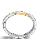 Bamboo Sterling Silver Bangle w/18K Link