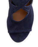 Sexy Thing Suede 85mm Wedge Sandal, Ink